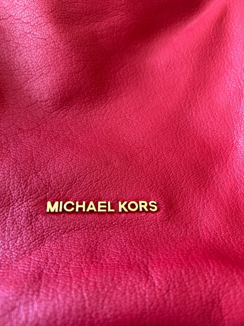 Michael Kors Braided-Handle Red Leather Shoulder Bag with Gold Hardware - Picture 5 of 9